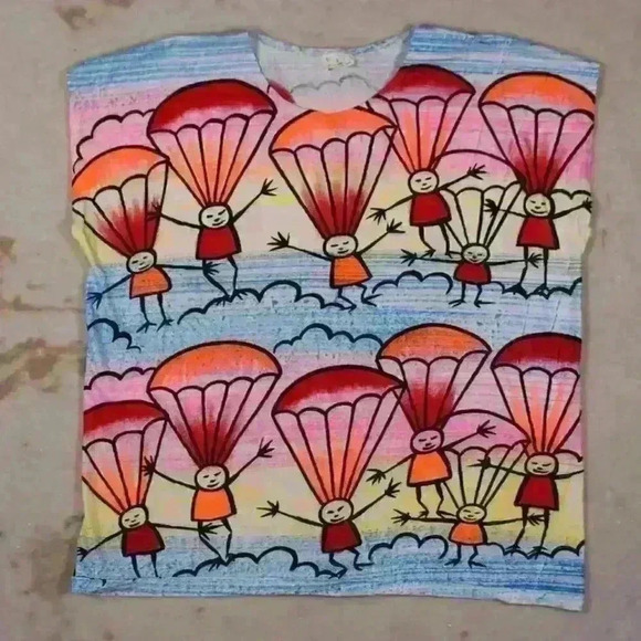 ONE OF A KIND Pop Street Art Hand Drawn Bold Colorful Unique Tank Top Women Med - Picture 1 of 9